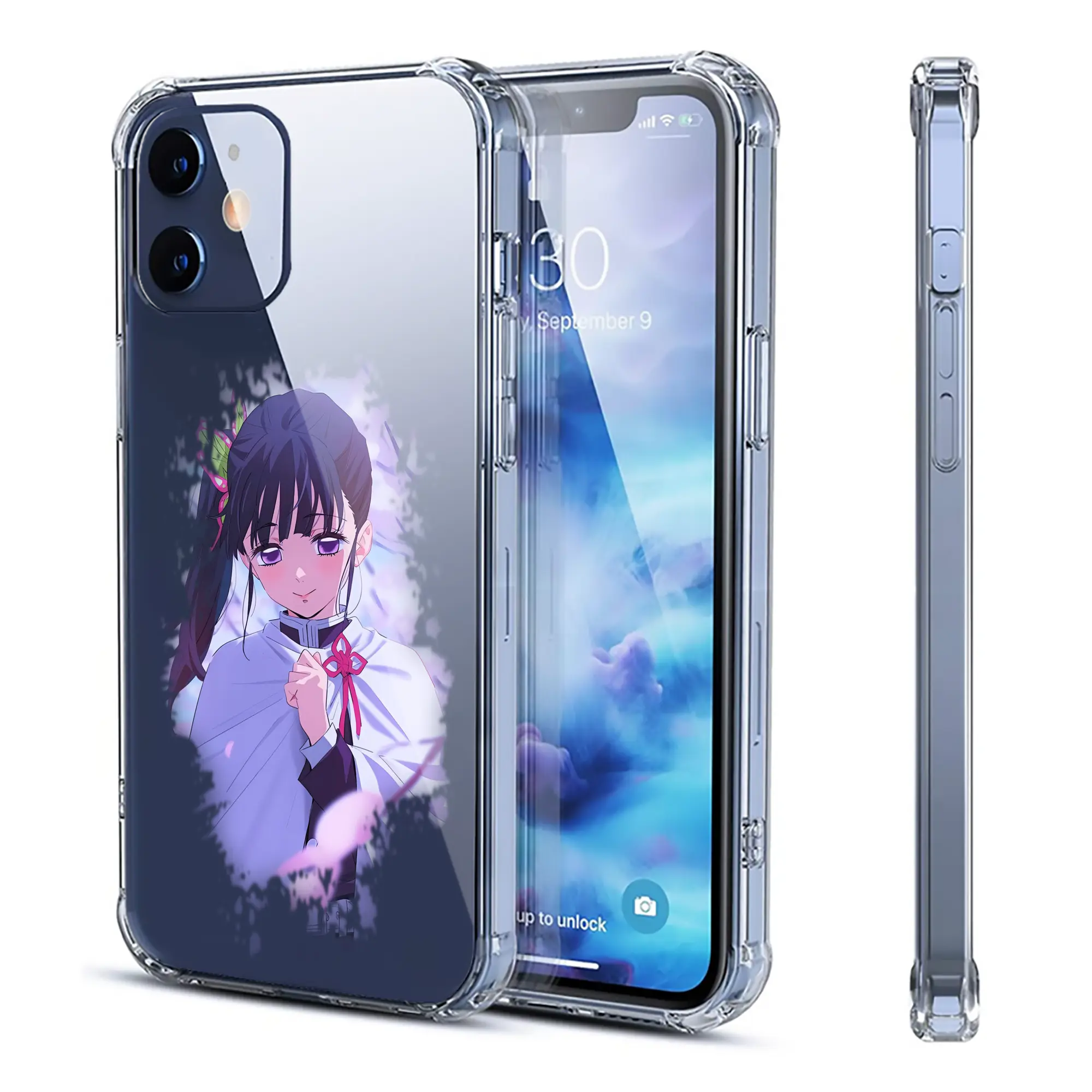 鬼滅の刃 グッズ,栗花落 カナヲ - IPhone 12シリーズ対応 ・ 透明スマホケース ・ クリアソフトケース ・ TPU素材 ・ 耐衝撃 ・ 高密着 ・ 防汚 防指紋 ・ 簡単着脱